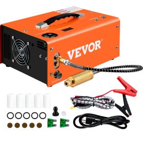 PCP Air Compressor, 4000PSI Portable PCP Compressor, 24V DC 110V/220V AC PCP Airgun Compressor Auto-stop, w/Built-in Adapter, Fan Cooling