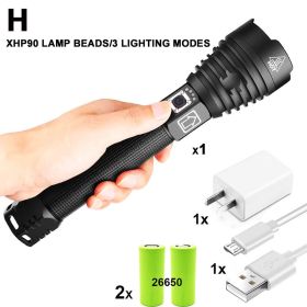 ZK20 XHP90/XPH70/XPH50 LED Flashlight Torch USB Rechargeable Power Display 26650 18650 battery Handheld Light Lantern (Emitting Color: H-XHP90)