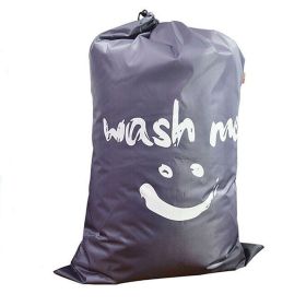 Clean Laundry Bags Nylon Travel Laundry Bag with Drawstring Machine Washable Dirty Clothes Organizer Bag Laundry Storage Bags for Laundry Hamper (Color: Grey)