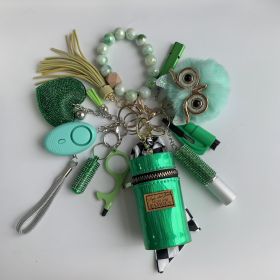 Finger Tiger Whistle Alarm Window Breaker Keychain Set (Color: Green)